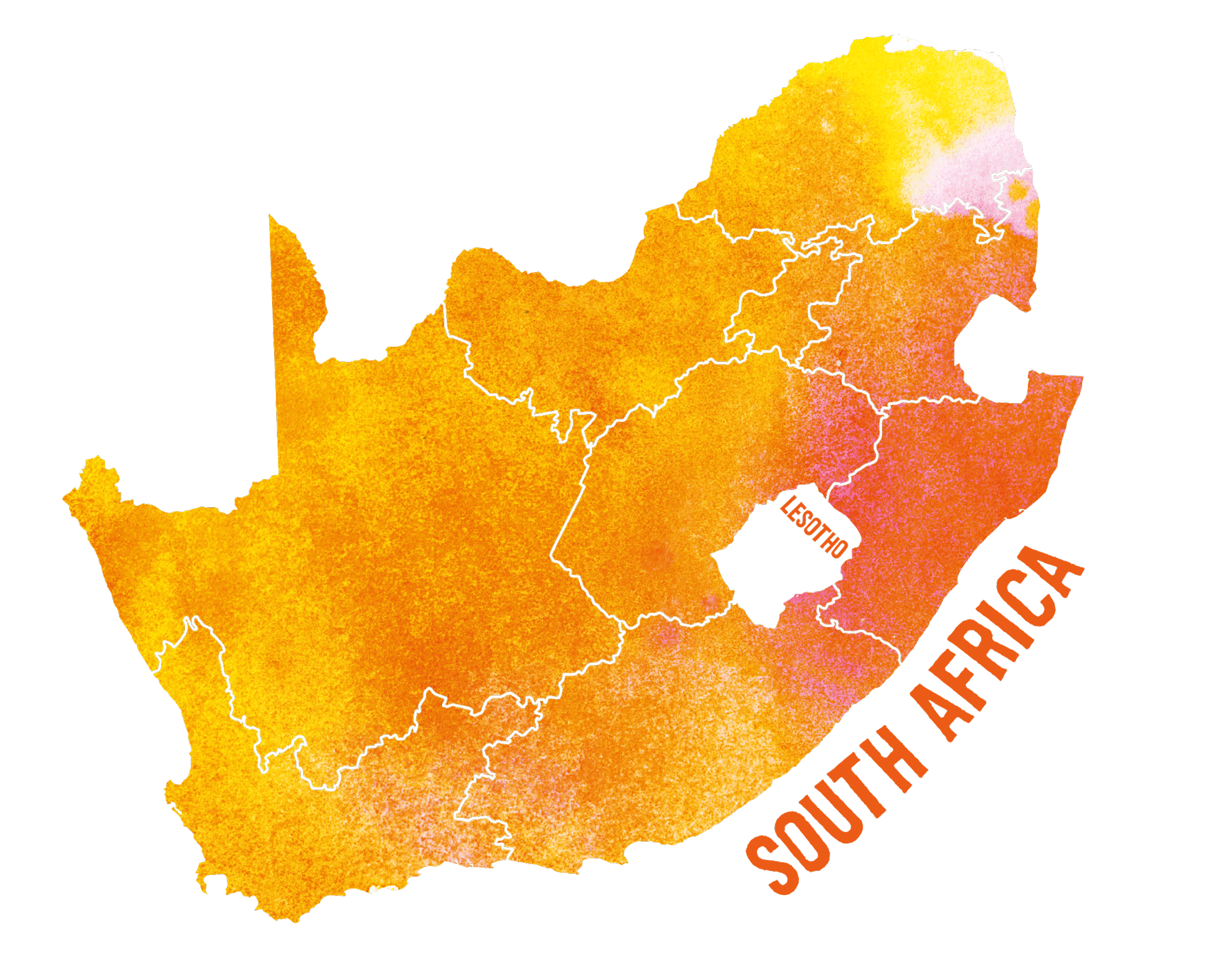 Map Southafrica and Lesotho