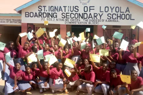 The first graduates of St. Ignatius Secondary School in Malawi