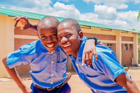 Students at the opening ceremony of St. Mauritius Secondary School
