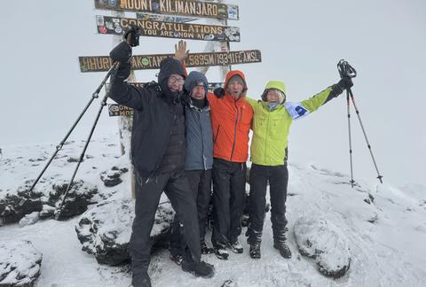 Four mountaineers climbing Kilimanjaro to raise funds for the Africa Runners.