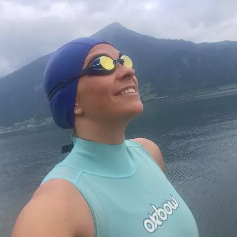 Bianca Lerch in her swimming outfit.