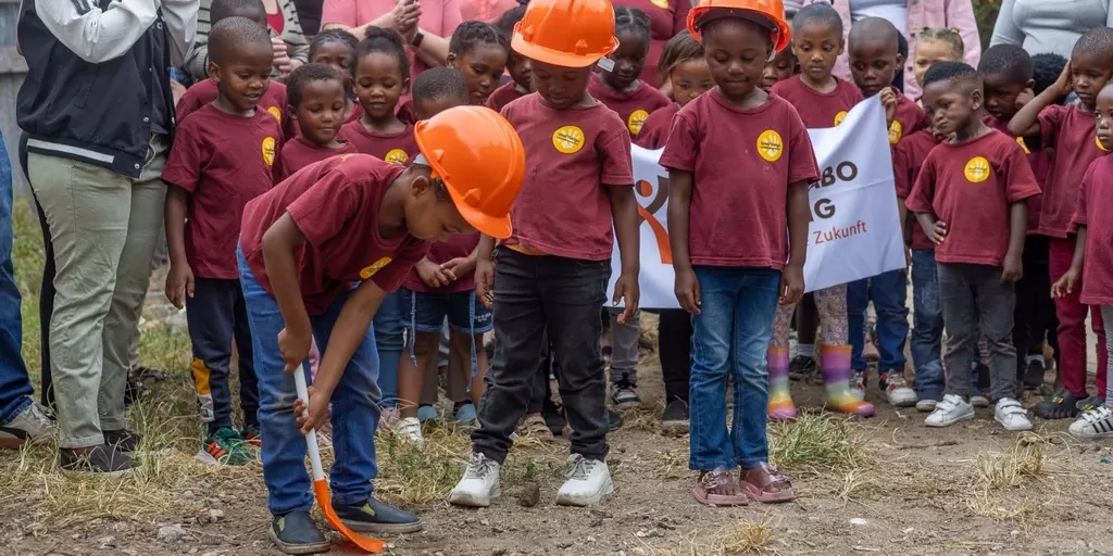 Groundbreaking for the new Montessori daycare center in Walmer Township, South Africa