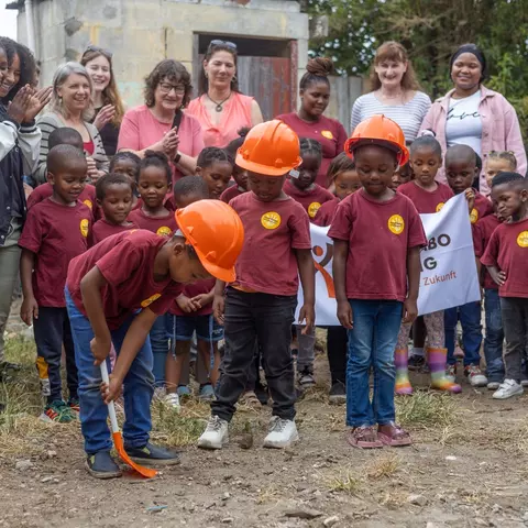 Groundbreaking for the new Montessori daycare center in Walmer Township, South Africa