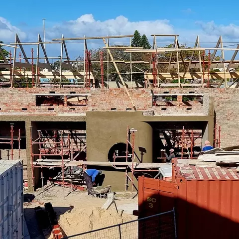 Baufortschritt der Montessori-Kita im Walmer Township, Südafrika